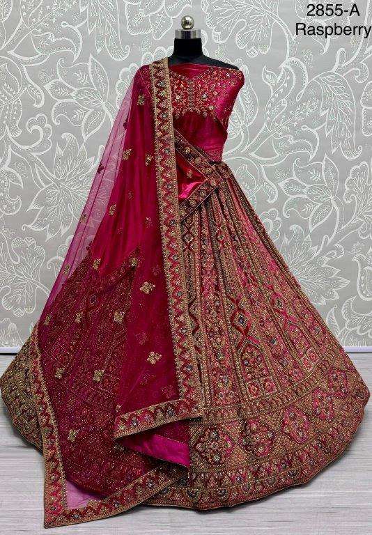 2855 HIT COLOUR BY ASLIWHOLESALE DESIGNER PURE VELVET EMBROIDERY LEGENGAS-00130