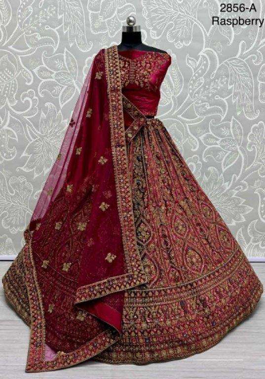 2856 HIT COLOUR BY ASLIWHOLESALE DESIGNER PURE VELVET EMBROIDERY LEHENGAS-00130
