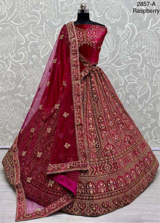 2857 HIT COLOUR BY ASLIWHOLESALE DESIGNER PURE VELVET EMBROIDERY DRESSES-00130