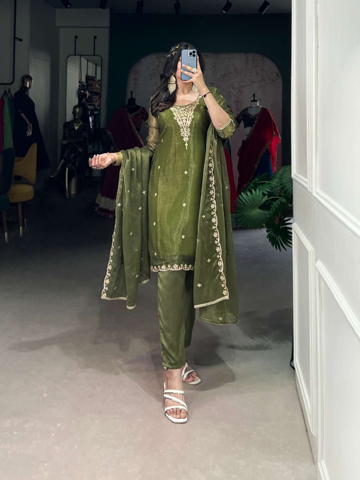3030 COLOUR BY ASLIWHOLESALE DESIGNER PURE GOLD COIN EMBROIDERY DRESS-00195