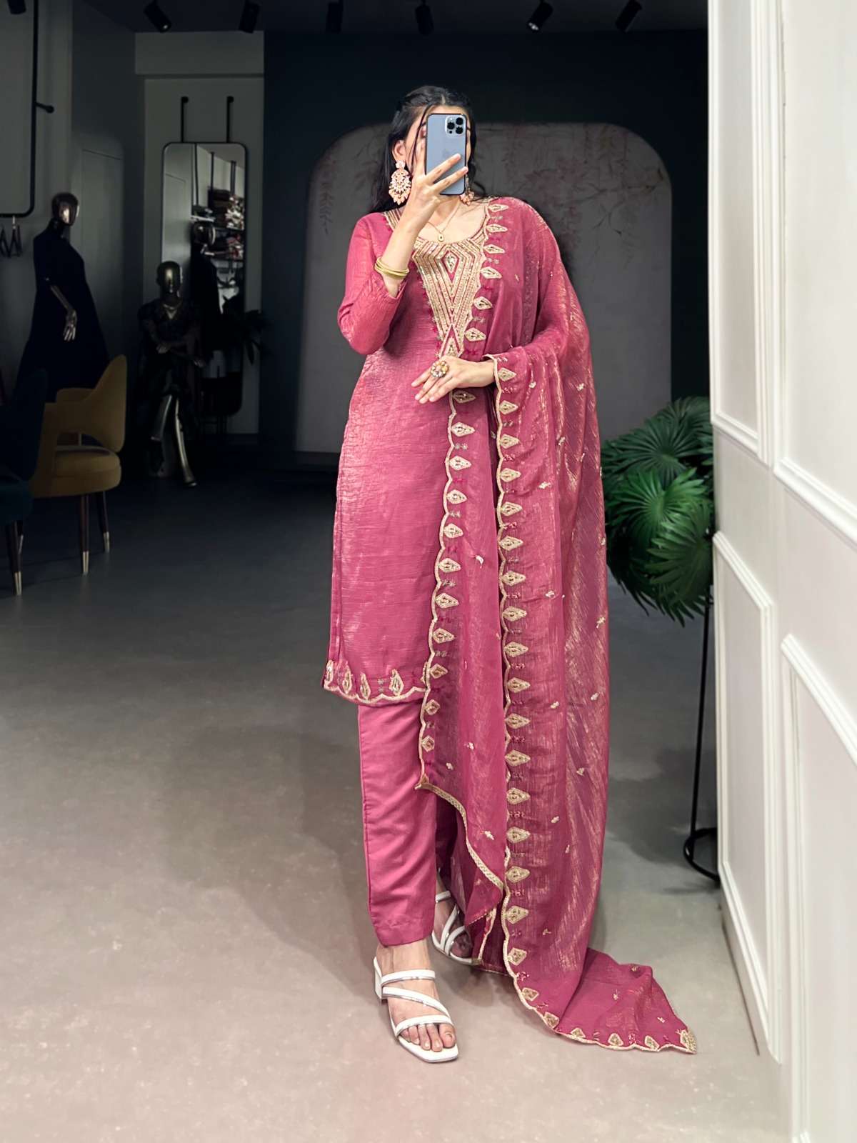 3032 COLOUR BY ASLIWHOLESALE DESIGNER PURE SILK DRESS-00195