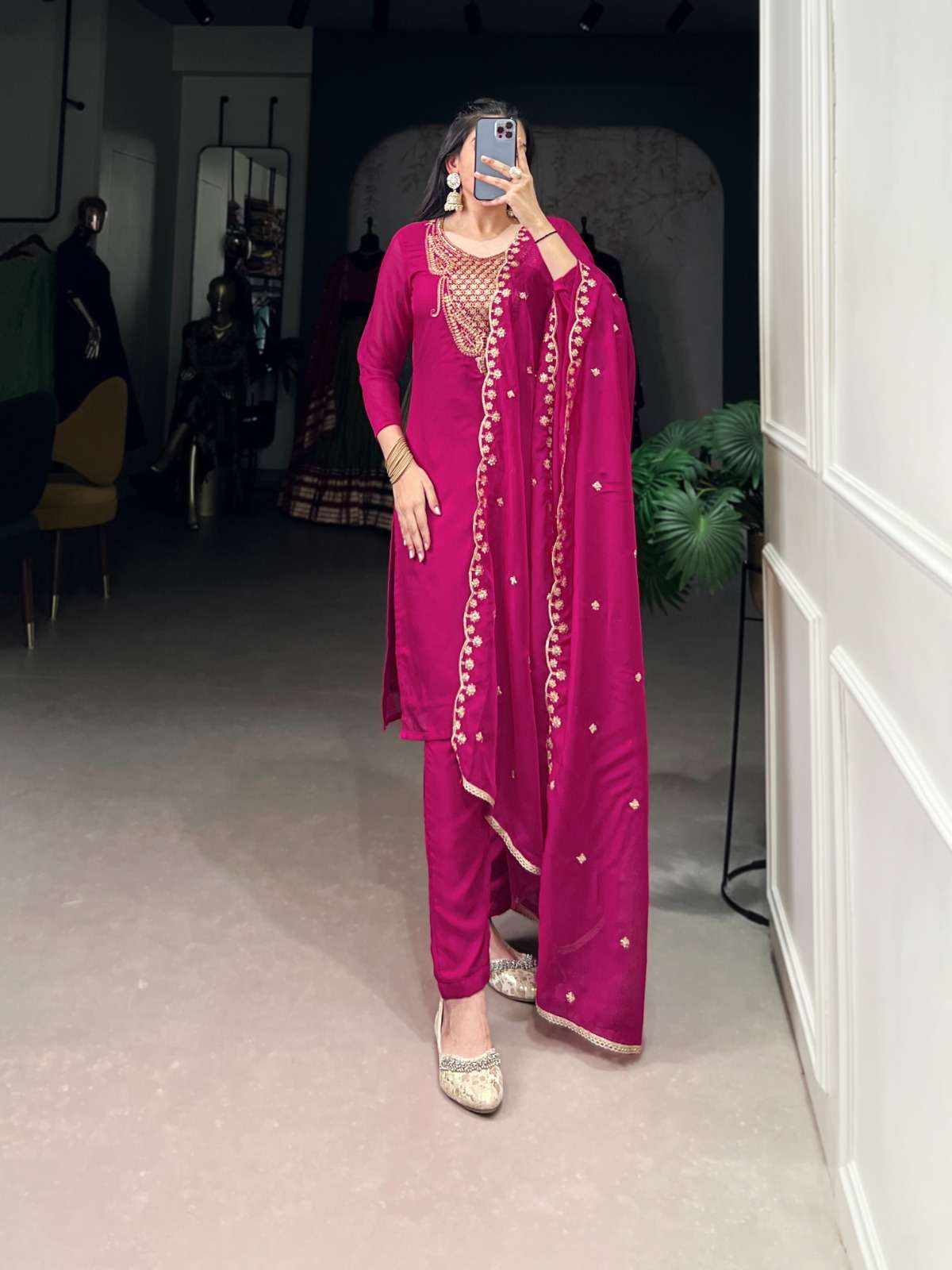 3036 COLOUR BY ASLIWHOLESALE DESIGNER PURE ORGANZA EMBROIDERY DRESS-00195