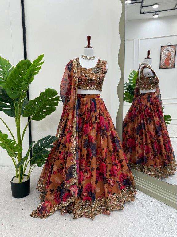 354 HIT COLOUR BY ASLIWHOLESALE DESIGNER PURE TABBY ORGANZA PRINTED LEHENGAS-00246