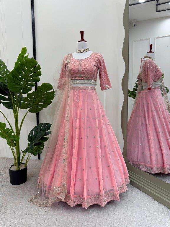 356 HIT COLOUR BY ASLIWHOLESALE DESIGNER PURE FAUX GEORGETTE LEHENGAS-00246