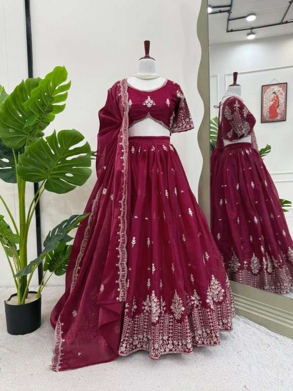 357 HIT COLOUR BY ASLIWHOLESALE DESIGNER PURE JIMMY CHOO EMBROIDERY LEHENGAS-00246