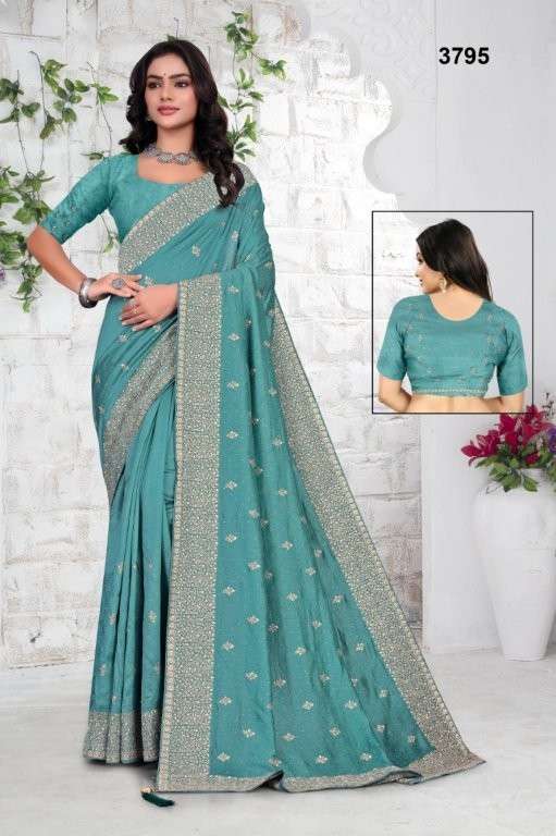 3795 LIGHT COLOUR BY ASLIWHOLESALE DESIGNER PURE VICHITRA SILK SAREES- 00103