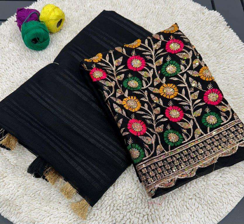 40-40 BERRY CHIFFON BY ASLIWHOLESALE DESIGNER PURE CHIFFON SAREES-00256