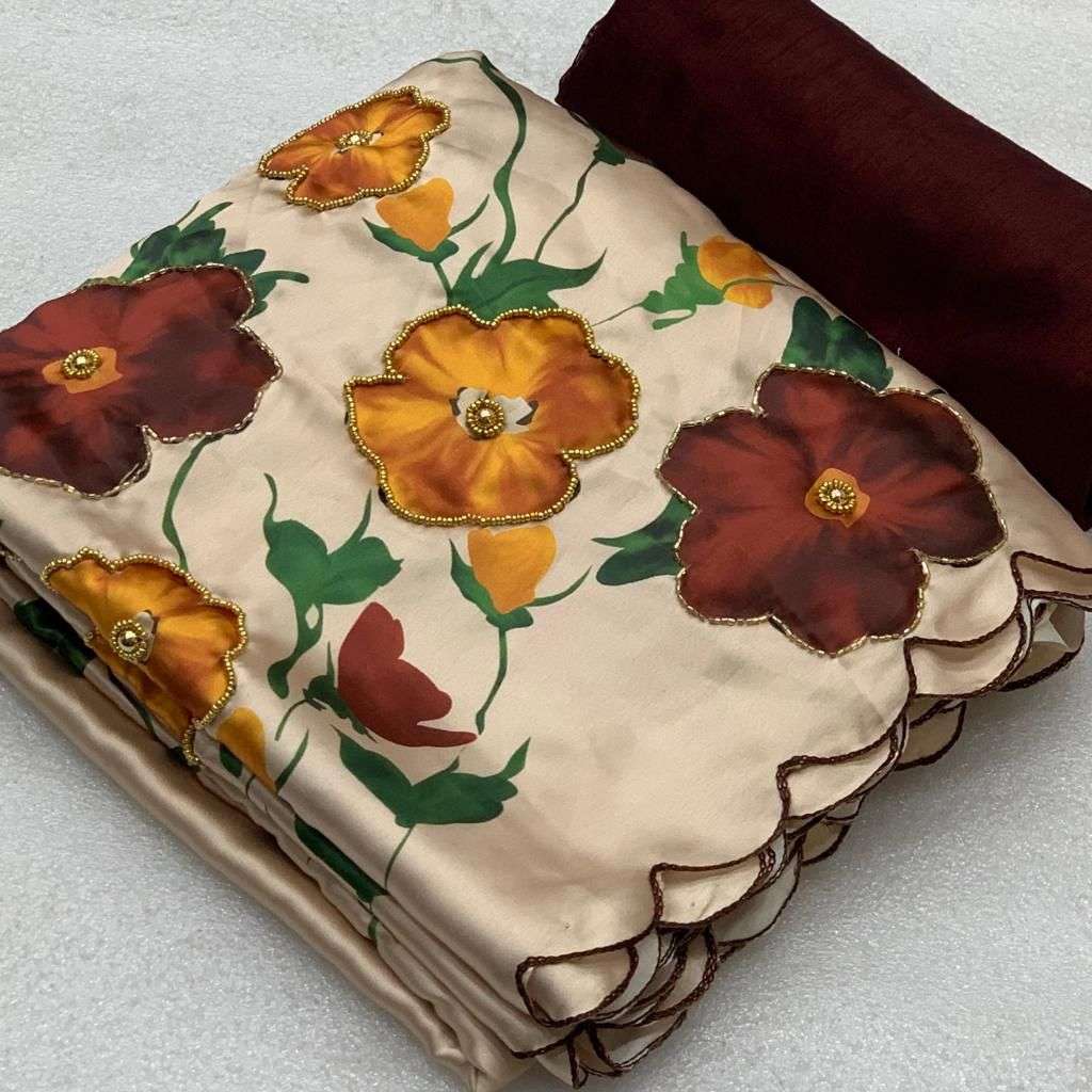 403 COLOUR BY ASLIWHOLESALE DESIGNER PURE SATIN SILK PRINTED SAREES-00285