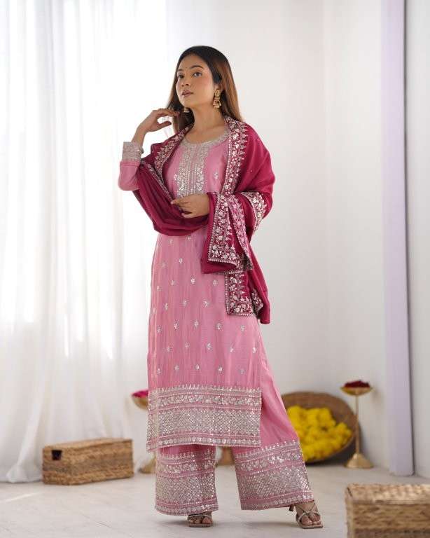5140 HIT COLOUR BY ASLIWHOLESALE DESIGNER PURE CHINON SILK EMBROIDERY PAKISTANI DRESSES-00262