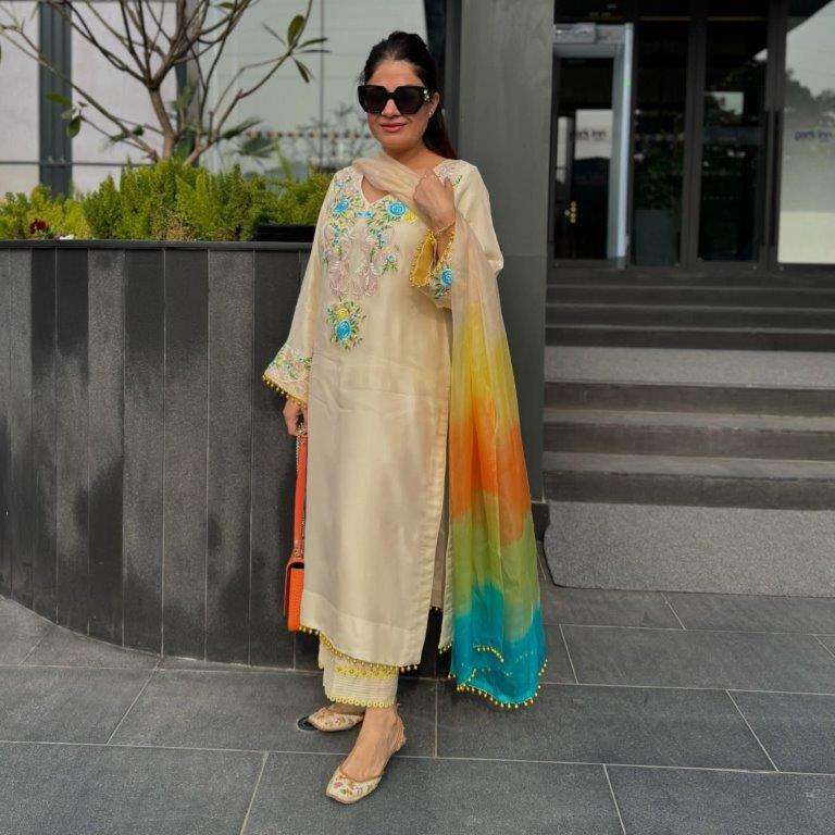 5257 HIT COLOUR BY ASLIWHOLEALE DESIGNER PURE MOSS SATIN  EMBROIDERY DRESSES-00262