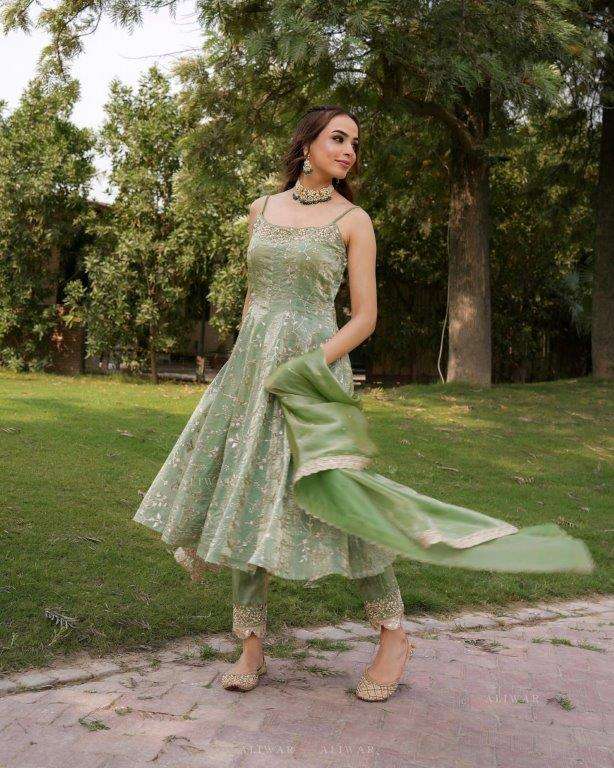 5258 HIT COLOUR BY ASLIWHOLESALE DESIGNER PURE SILK EMBROIDERY DRESSES-00262