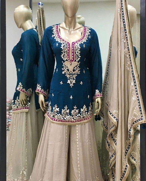 5260 HIT COLOUR BY ASLIWHOLESALE DESIGNER PURE HEAVY FAUX GEORGETTE EMBROIDERY DRESSES-00262