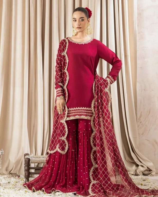 5261 HIT COLOUR BY ASLIWHOLESALE DESIGNER PURE FAUX GEORGETTE EMBROIDERY DRESSES-00262