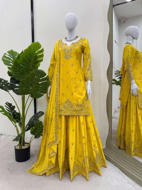 5852 HIT COLOUR NX BY ASLIWHOLESALE DESIGNER PURE CHINNON SILK EMBROIDERY DRESSES-00242