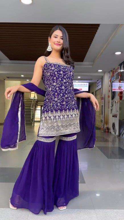 5855 HIT COLOUR BY ASLIWHOLESALE DESIGNER PURE FAUX GEORGETTE EMBROIDERY DRESSES-00242