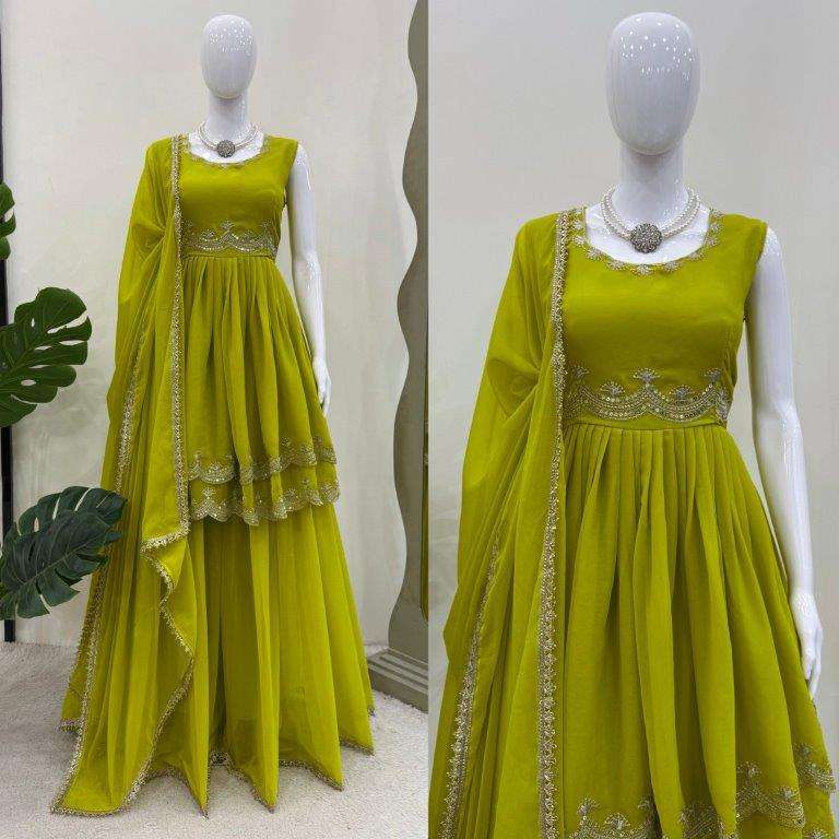 5860 HIT COLOUR BY ASLIWHOLESALE DESIGNER PURE FOUX GEORGETTE EMBROIDERY DRESSES-00241