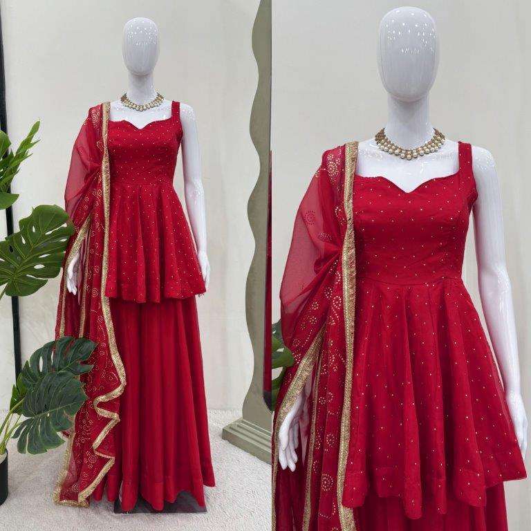 5864 HIT COLOUR BY ASLIWHOLESALE DESIGNER PURE ORGANZA EMBROIDERY DRESSES-00242