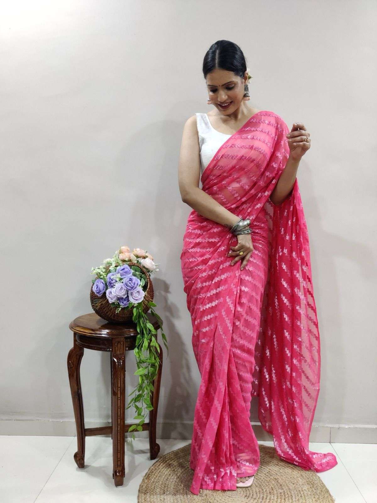 702 HIT DESIGN BY ASLIWHOLESALE DESIGNER PURE GEORGETTE SAREES-00284