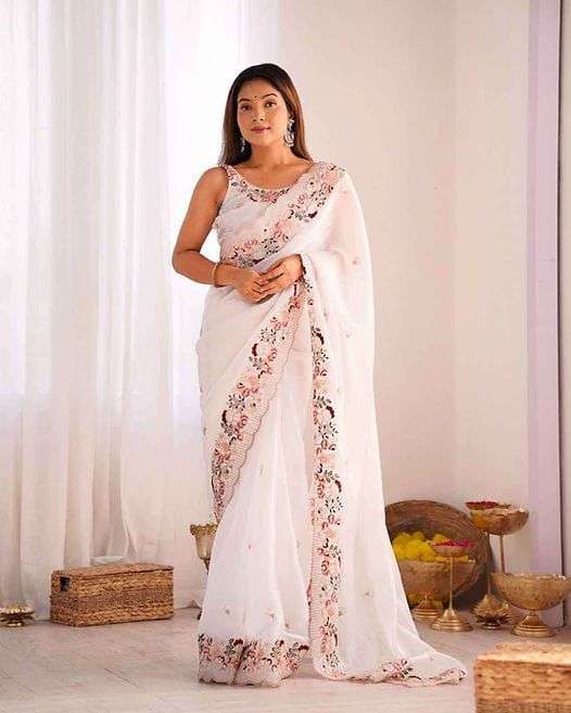 706 COLOUR NX BY ASLIWHOLESALE DESIGNER JIMMY CHOO EMBROIDERY SAREES-00285
