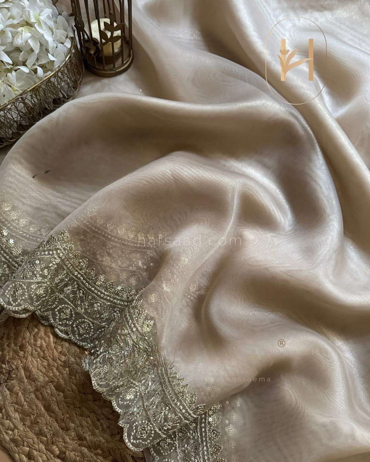 707 COLOUR BY ASLIWHOLESALE DESIGNER PURE ORGANZA SILK EMBROIDERY SAREES-00285