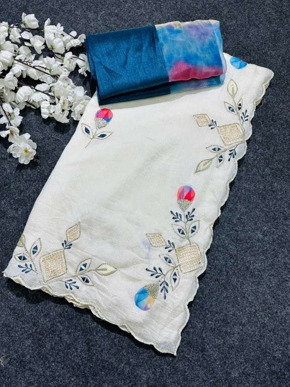 713 COLOUR BY ASLIWHOLESALE DESIGNER PURE SOFT SILK EMBROIDERY SAREES-00285