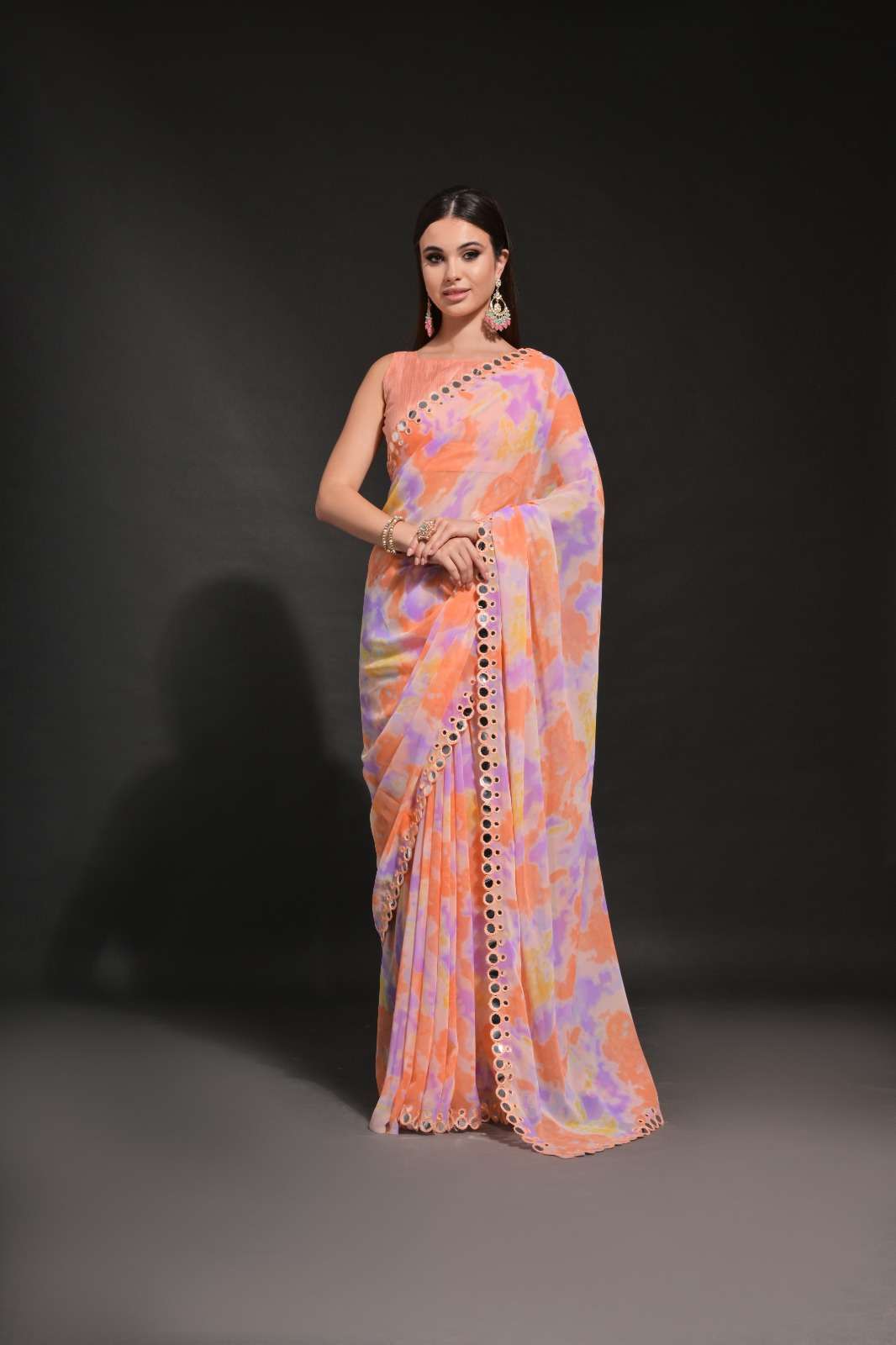714 COLOUR BY ASLIWHOLESALE DESIGNER PURE CHIFFON GEORGETTE SAREES-00285