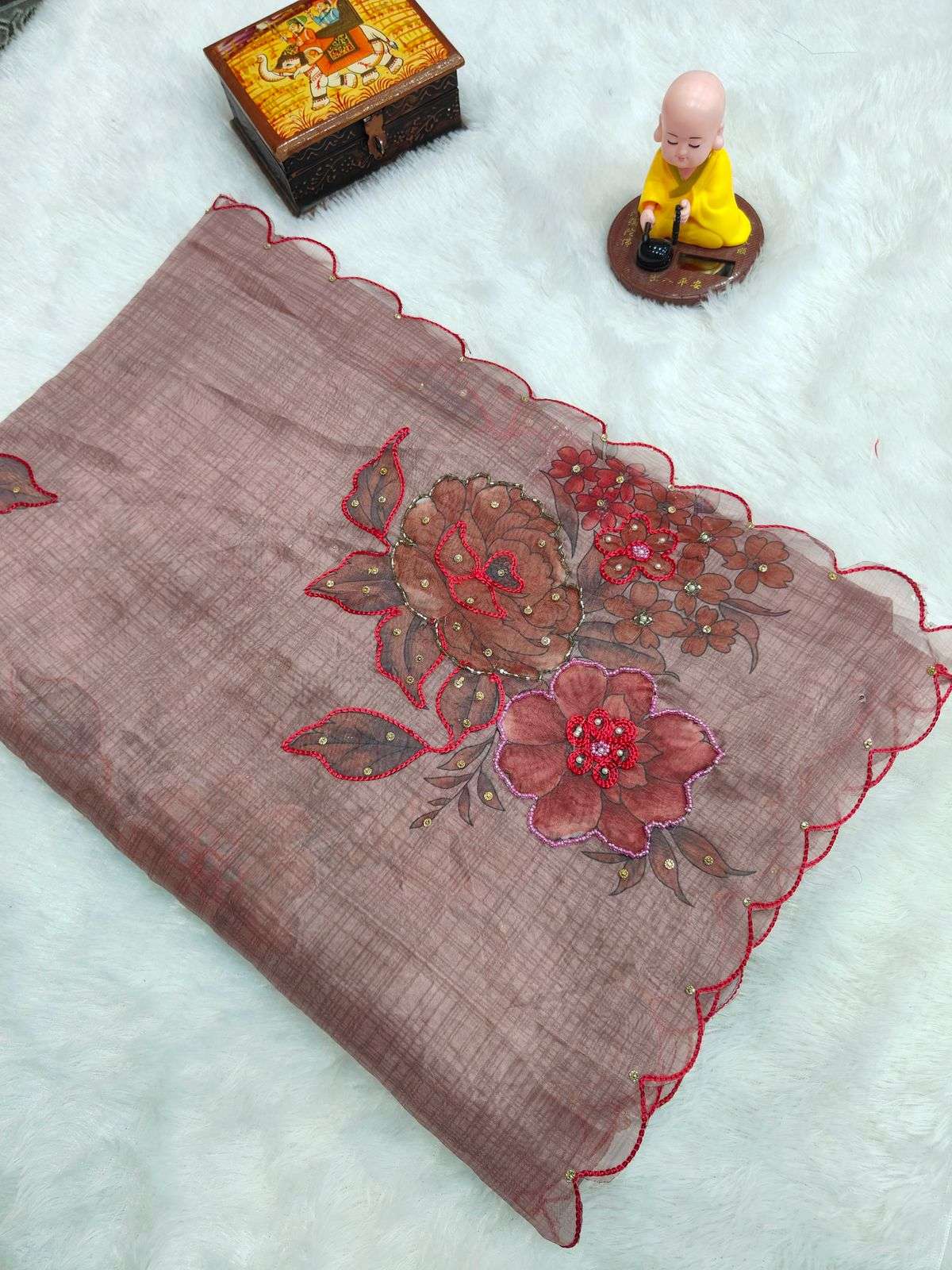 715 COLOUR BY ASLIWHOLESALE DESIGNER PURE SOFT TEBBY ORGANZA SAREES-00285