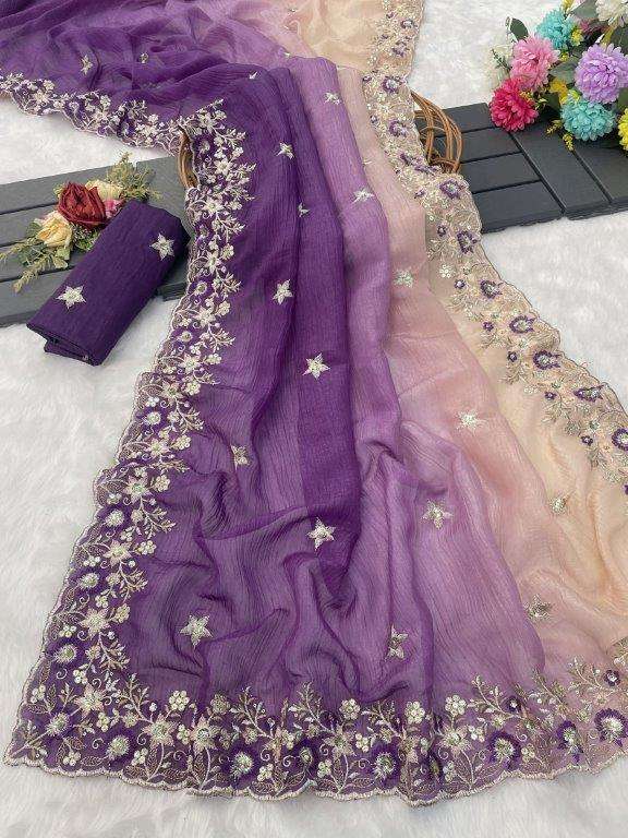 718 COLOUR BY ASLIWHOLESALE DESIGNER PURE SOFT CRUNCHY CRUSH EMBROIDERY SAREES-00285