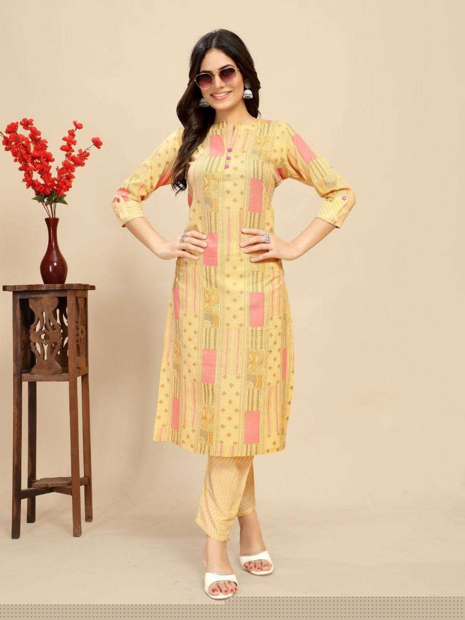 718 HIT COLOUR BY ASLIWHOLESALE DESIGNER PURE COTTON PRINTED KURTIS-00227