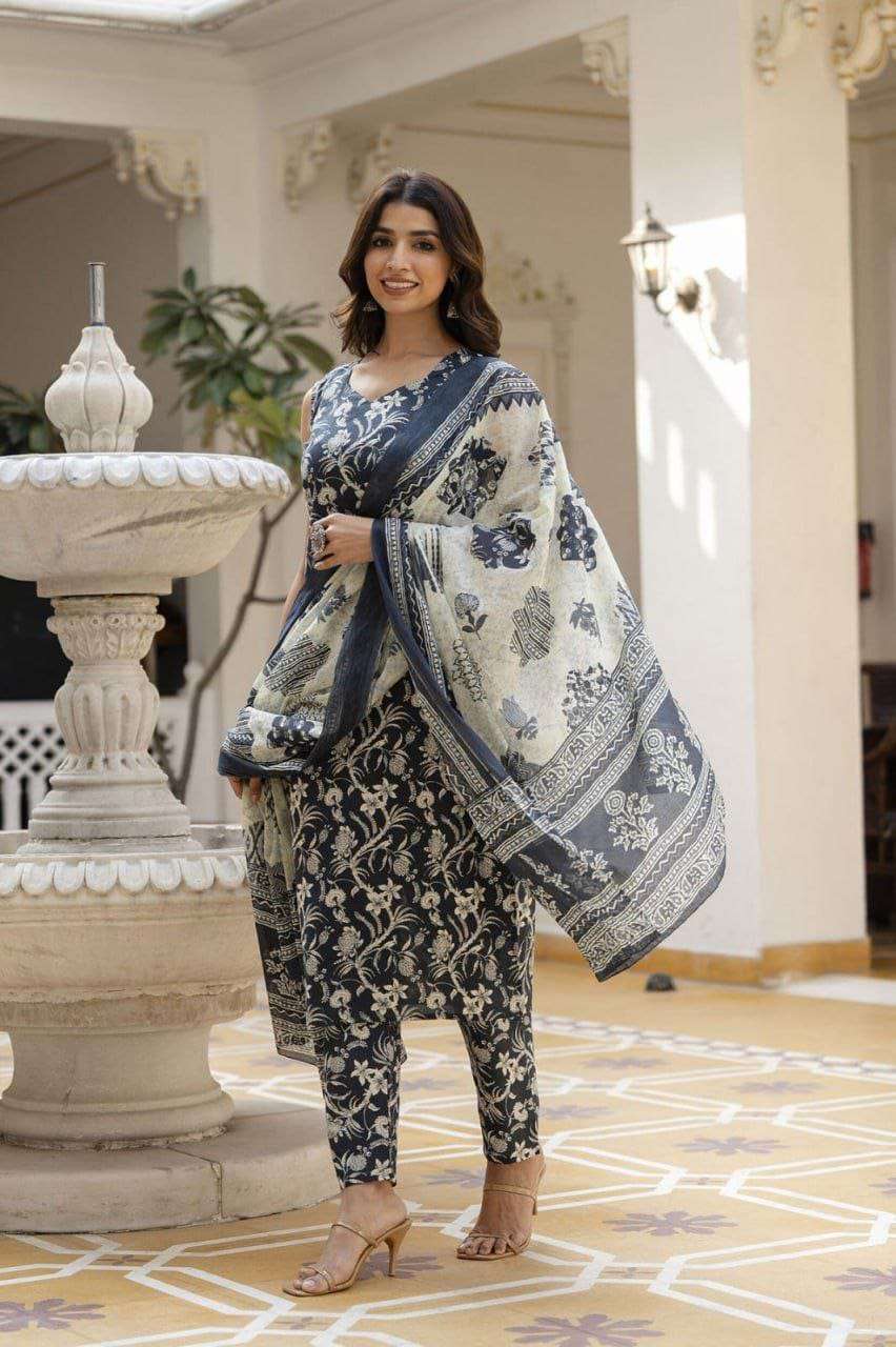 729 HIT COLOUR BY ASLIWHOLESALE DESIGNER PURE COTTON PRINTED DRESSES-00227
