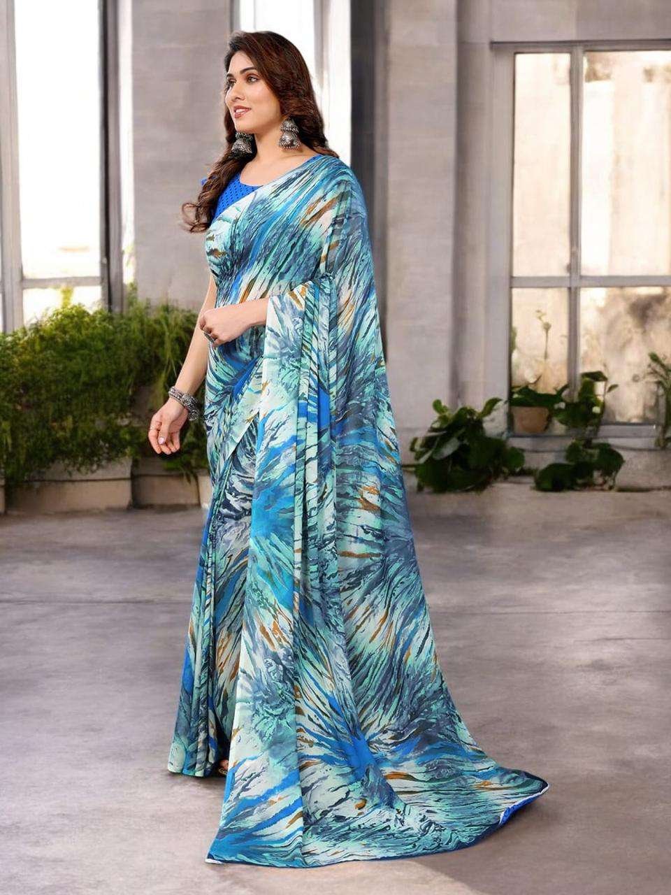 881 HIT DESIGNER BY ASLIWHOLESALE DESIGNER PURE SOFT GEORGETTE PRINTED SAREES-00084