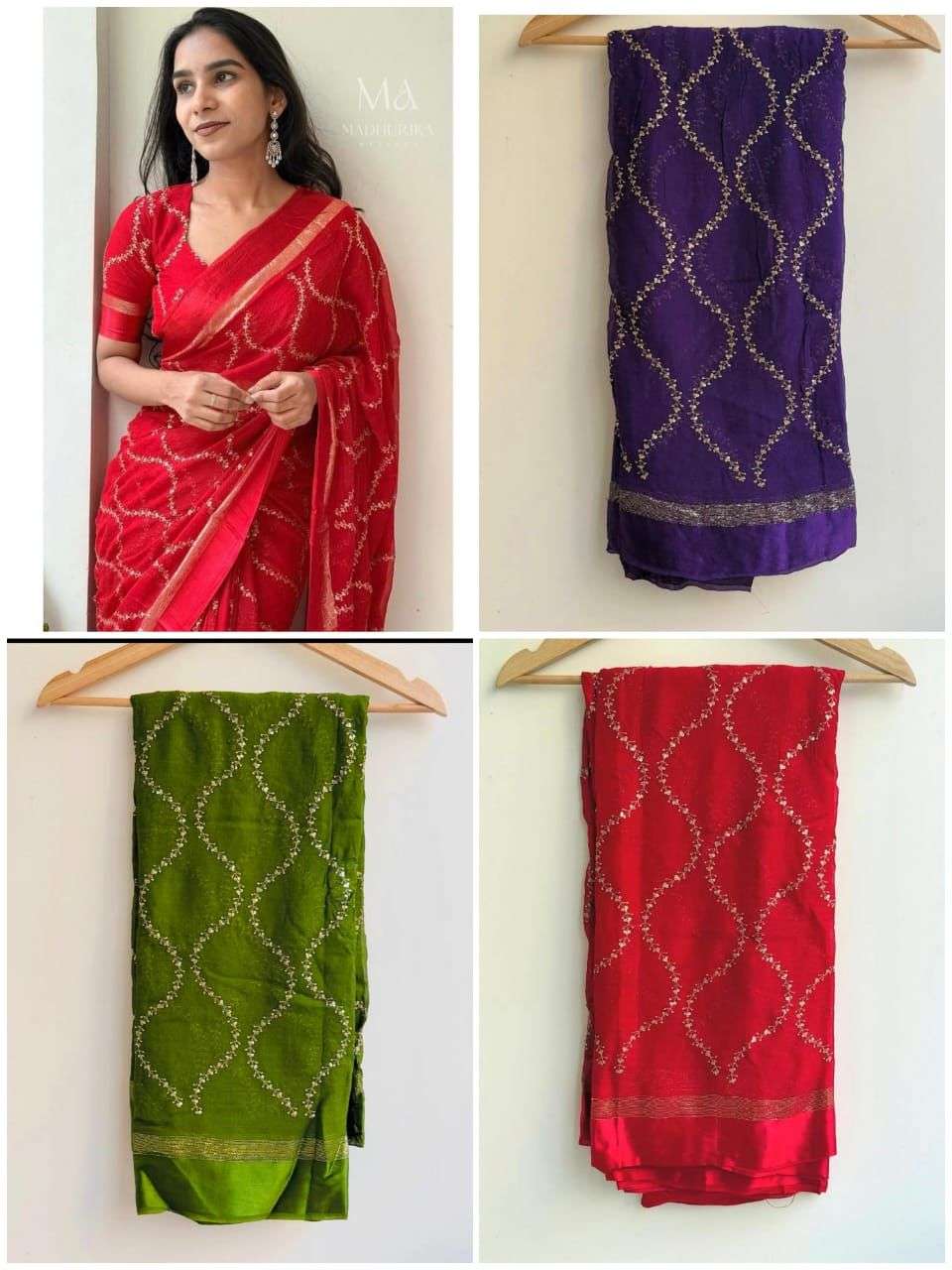 885 HIT DESIGN BY ASLIWHOLESALE DESIGNER PURE VISCOSE EMBROIDERY SAREES-00284