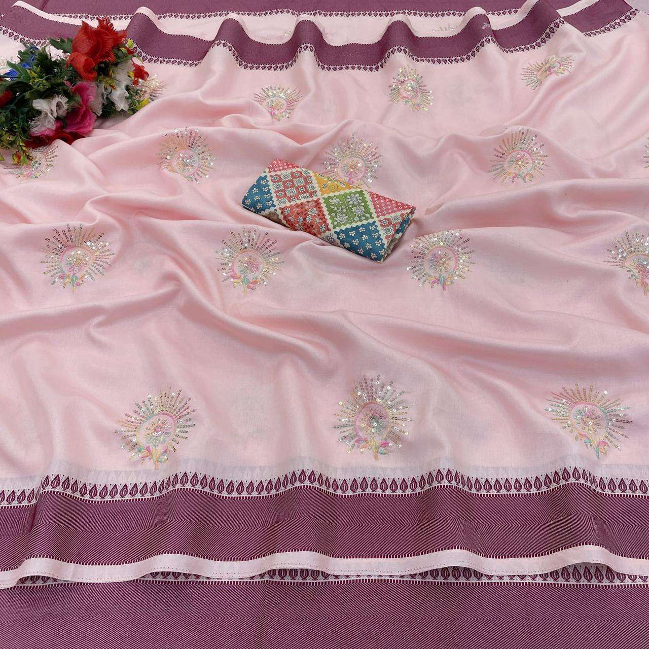 891 HIT DESIGN BY ASLIWHOLESALE DESIGNER PURE COTTON EMBROIDERY SAREES-00284