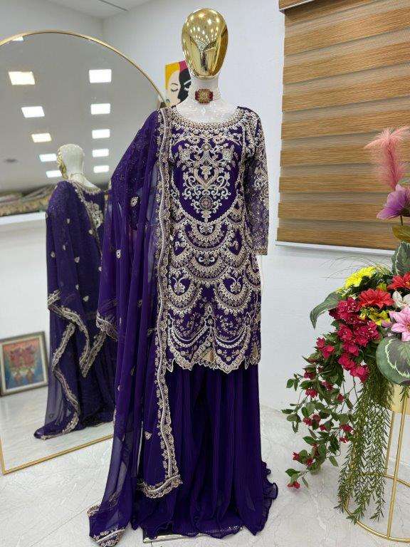 9019 COLOUR BY ASLIWHOLESALE DESIGNER PURE FAUX GEORGETTE EMBROIDERY DRESSES-00267