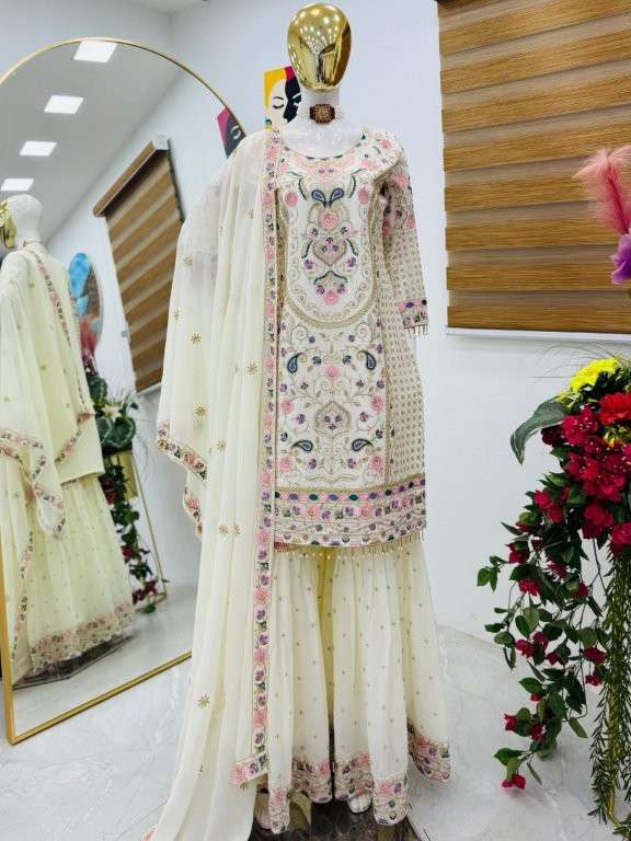 9024 COLOUR BY ASLIWHOLESALE DESIGNER PURE FAUX GEORGETTE EMBROIDERY PAKISTANI DRESSES-00265