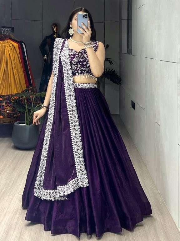9042 COLOUR BY ASLIWHOLESALE DESIGNER PURE FENDY SATTIN LEHENGA-00135