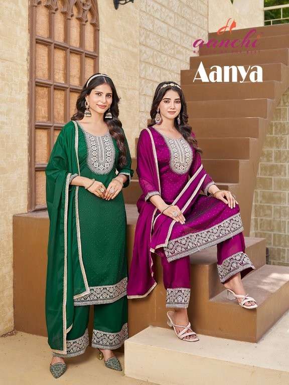 AANCHI AANYA PURE RANGOLI SILK EMBROIDERY DRESSES-00286