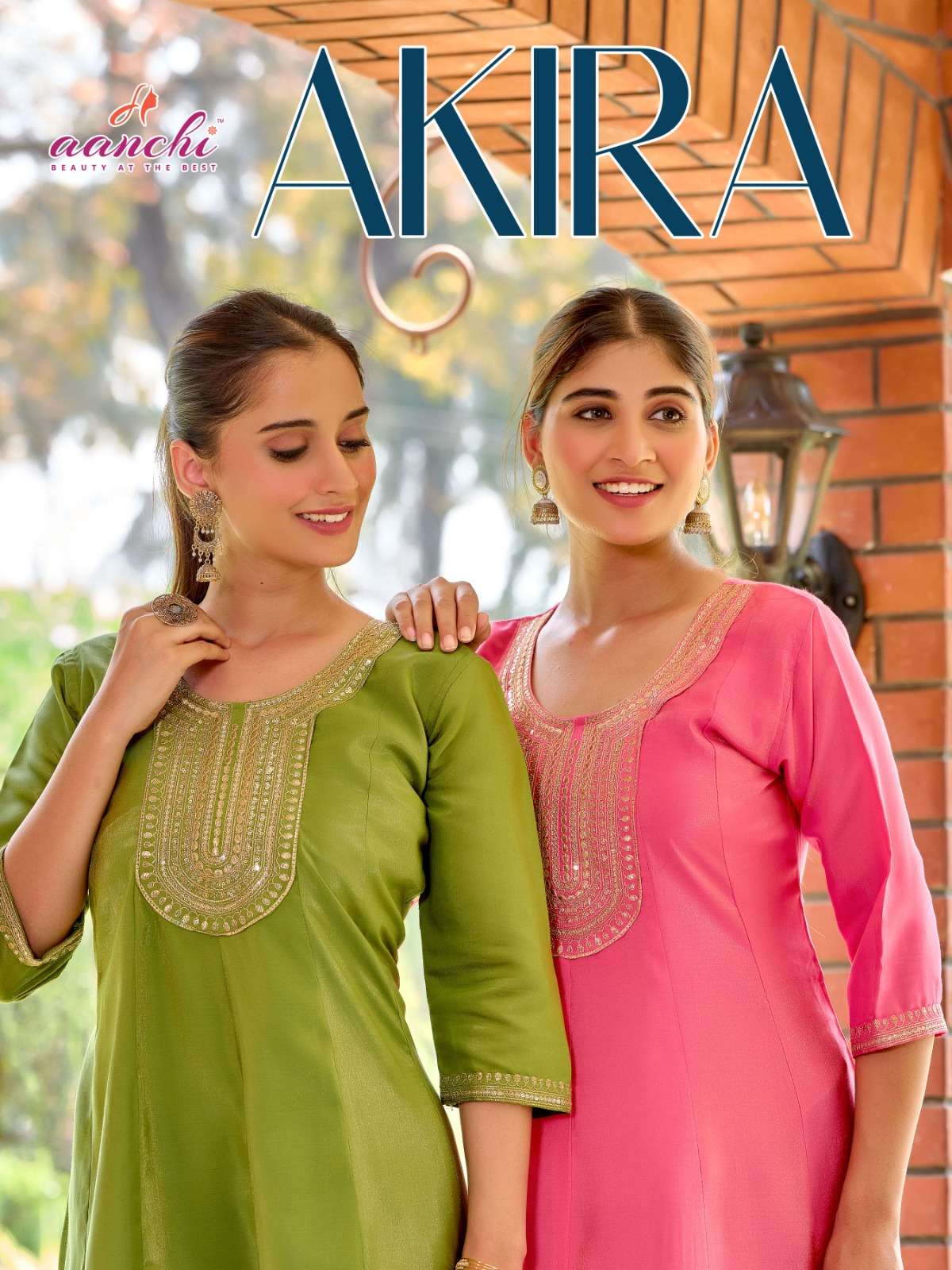 AANCHI AKIRA PURE FANCY ROMAN SHIMMER EMBROIDERY KURTIS-00286