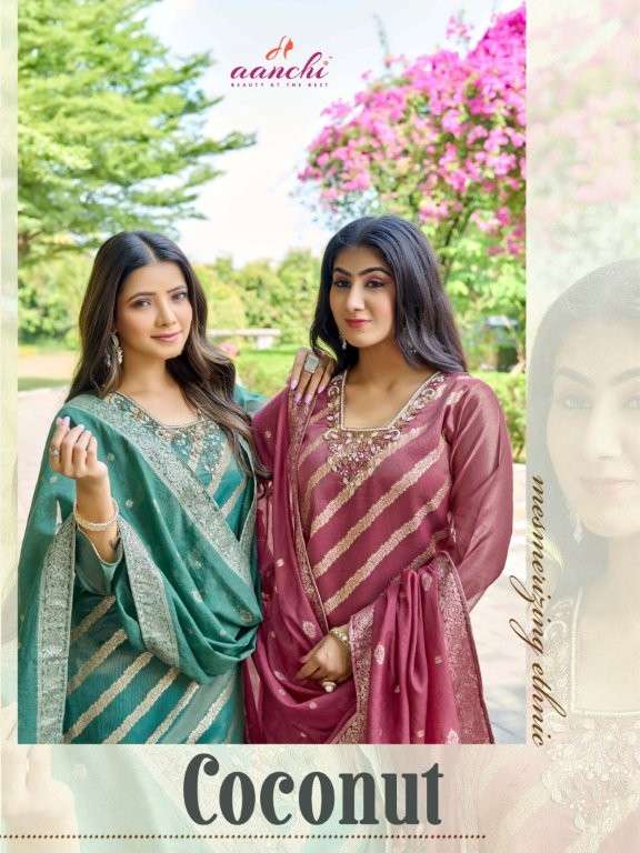 AANCHI COCONUT PURE SHIMMER JACQUARD DRESSES-00286