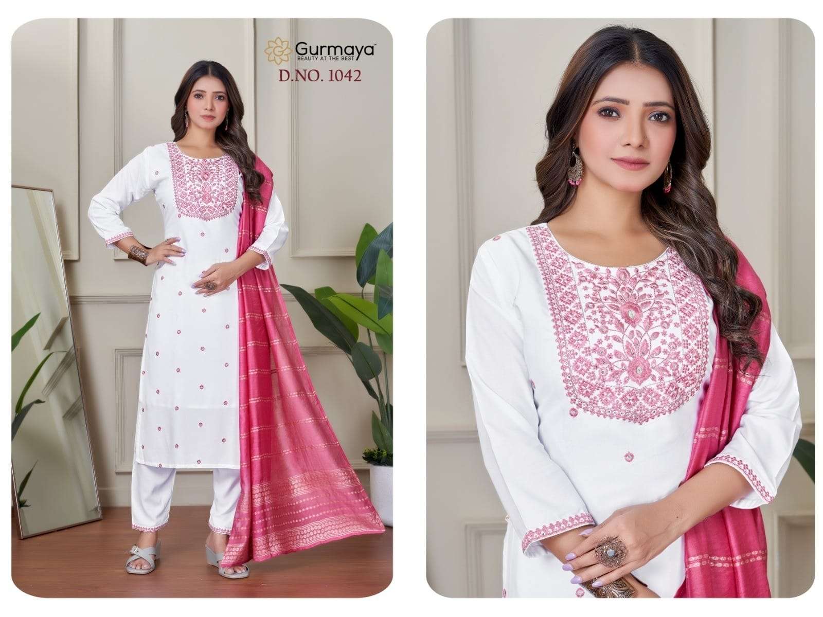 AANCHI DN-1042 SERIES PURE RAYON FANCY EMBROIDERY DRESSES-00286