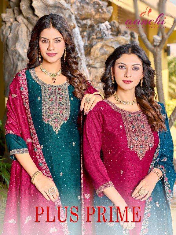 AANCHI PLUS PRIME PURE VICHITA SILK EMBROIDERY DRESSES-00286