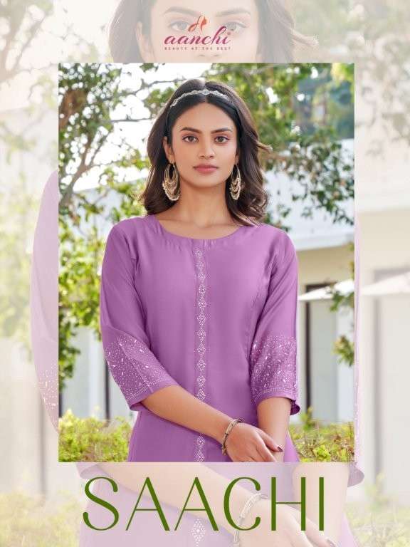 AANCHI SAACHI PURE LINEN FANCY KURTIS-00286