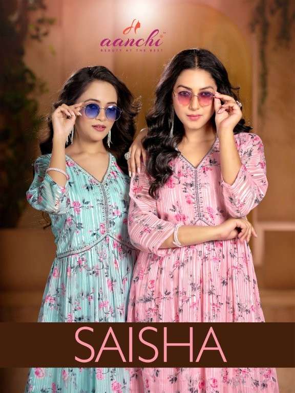 AANCHI SAISHA PURE GEORGETTE PRINTED KURTIS-00286
