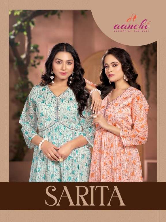 AANCHI SARITA PURE GEORGETTE PRINTED KURTIS-00286
