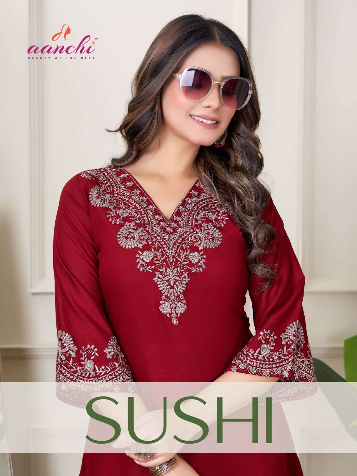 AANCHI SUSHI PURE RAYON PRINTED TOP-00286