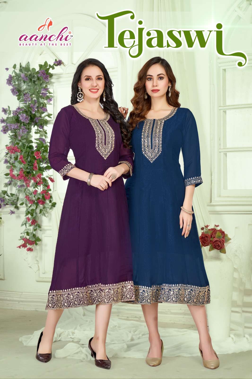 AANCHI TEJASWI 101 TO 104 SERIES PURE CRUNCHY KURTIS-00286