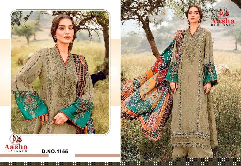 AASHA 1155 COLOUR PURE HEAVY RAYON EMBROIDERY PAKISTANI DRESSES-00062