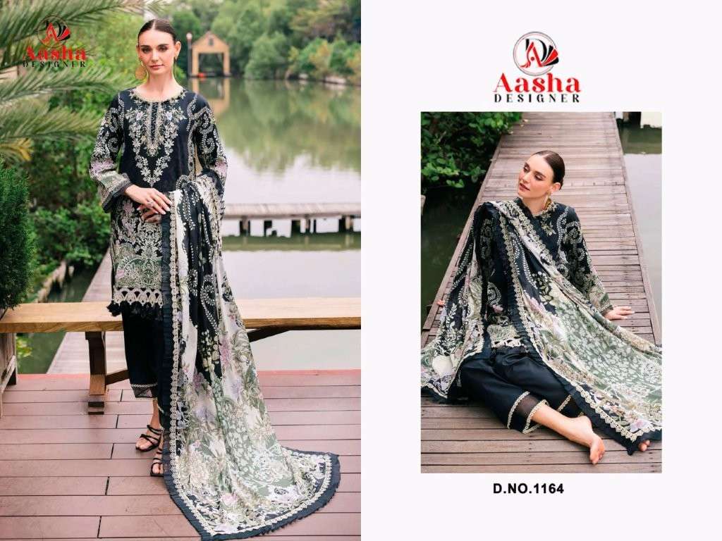 AASHA 1164 COLOUR PURE HEAVY COTTON PRINTED EMBROIDERY PAKISTANI DRESS-00071