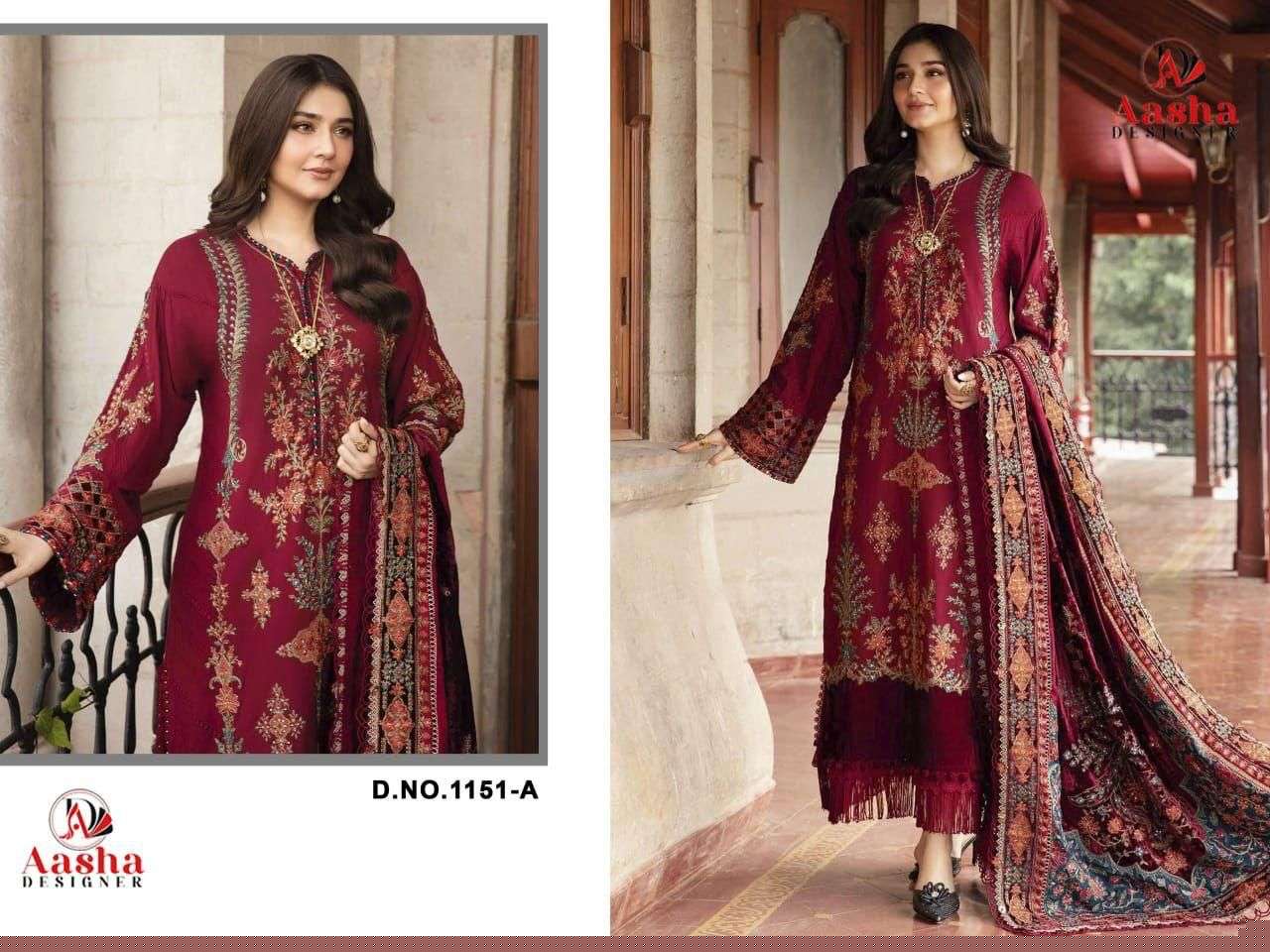 AASHA DESIGNER AASHA 1151 HEAVY RAYON SELF EMBROIDERY DRESSES-00062