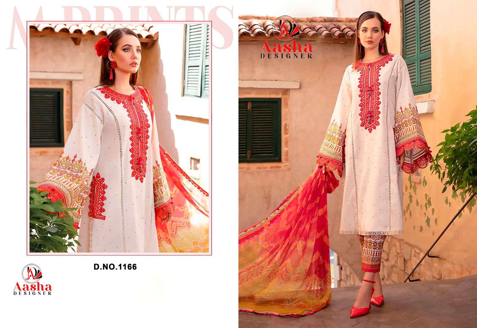 AASHA DESIGNER AASHA 1166 PURE COTTON PRINTED PAKISTANI DRESSES-00071